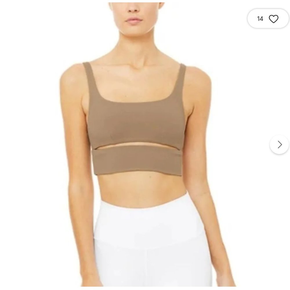 Alo yoga slit bra in gravel
